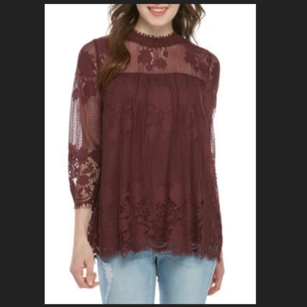 Burgundy Lace blouse